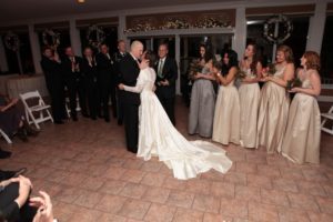 Winter wedding indoor ceremony at Morningside Inn wedding venue in Frederick Maryland