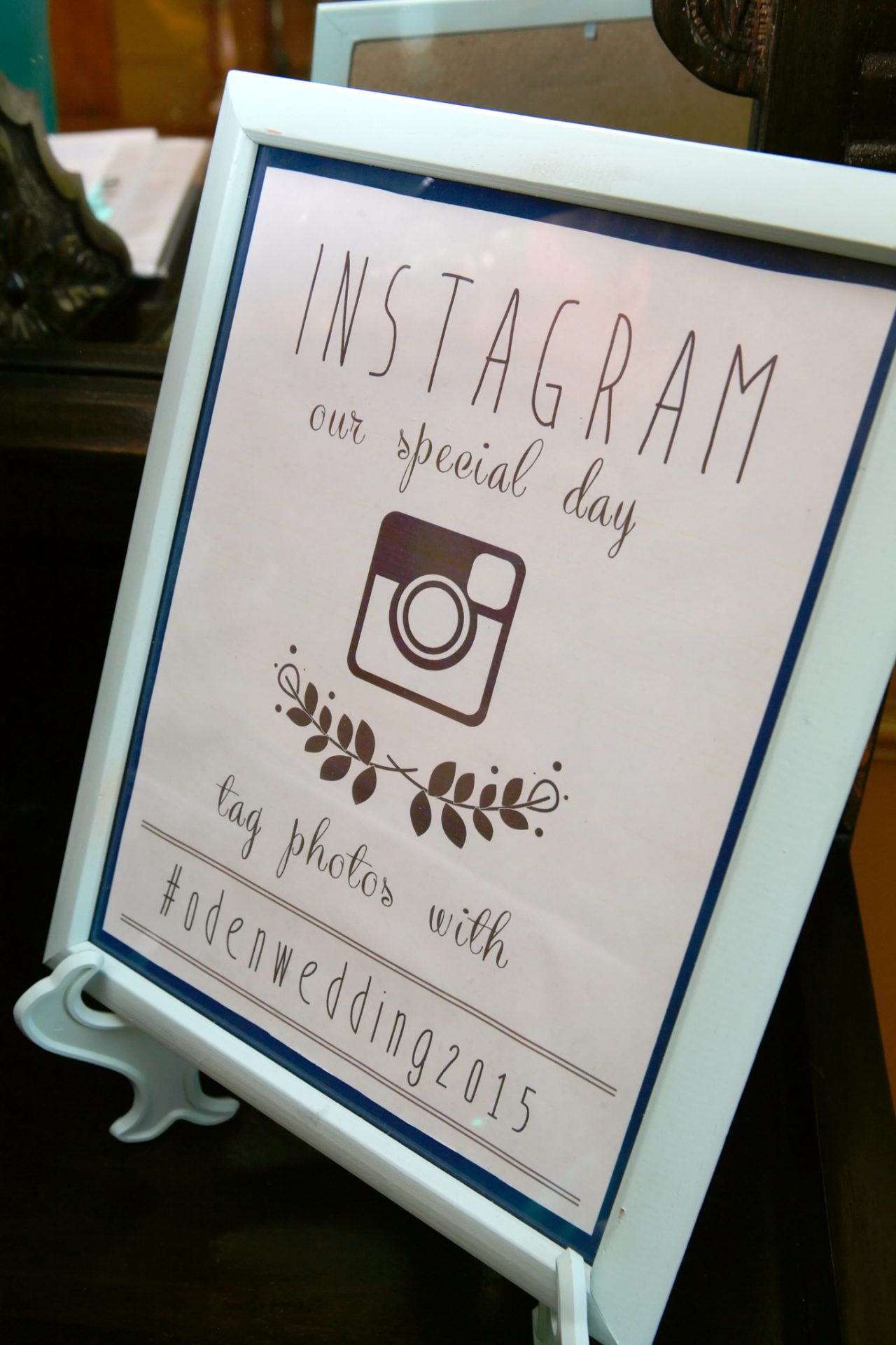 Instagram information for bride and groom