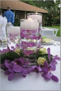 submerged flower wedding centerpiece idea