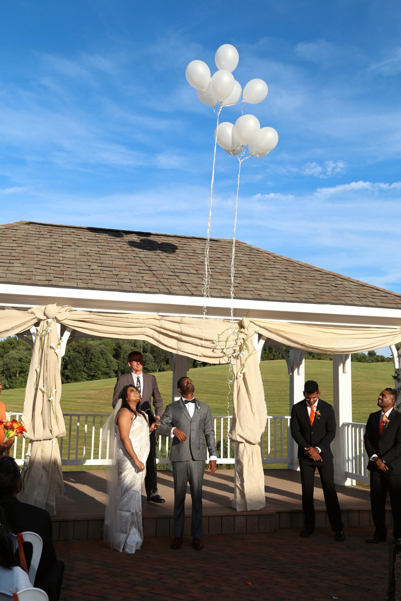 Balloon release after wedding ceremony