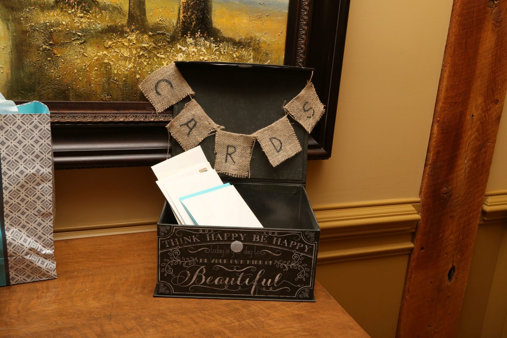 Card box at rustic maryland wedding