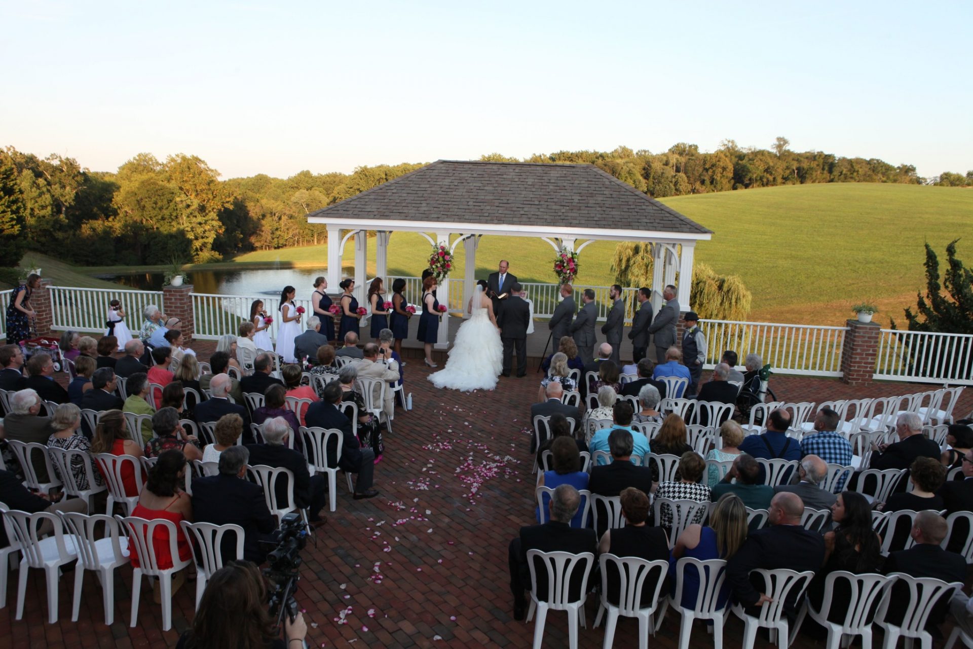 Outdoor gorgeous maryland wedding on pavilion
