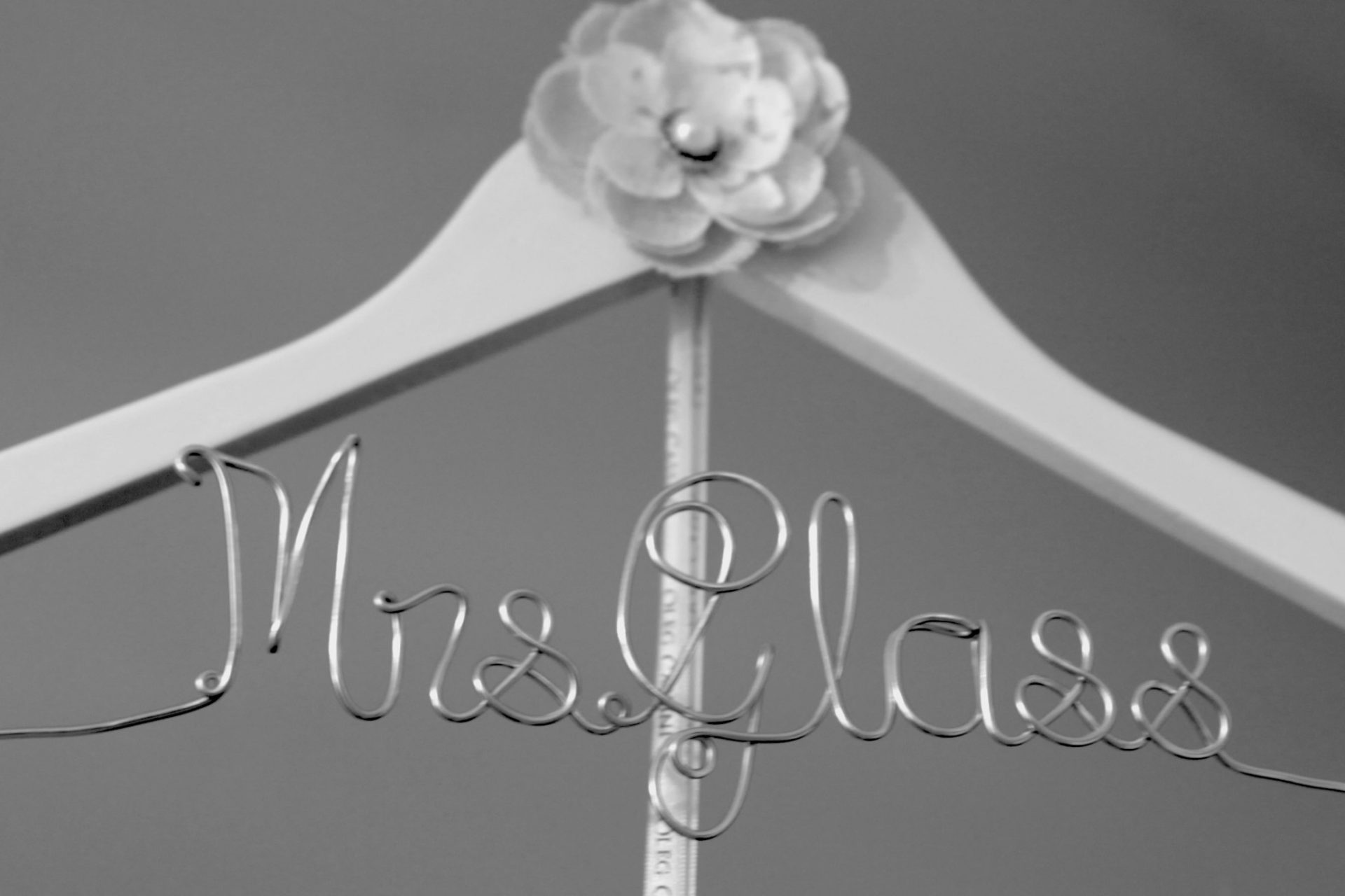 Personalized hanger for bride.