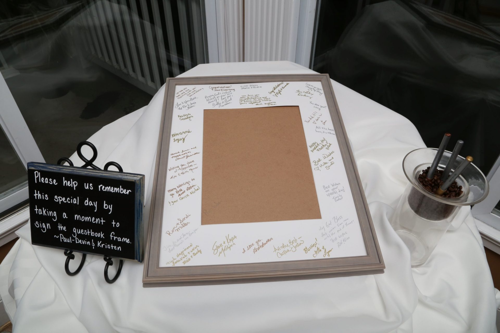 Guests sign frame instead of guest book