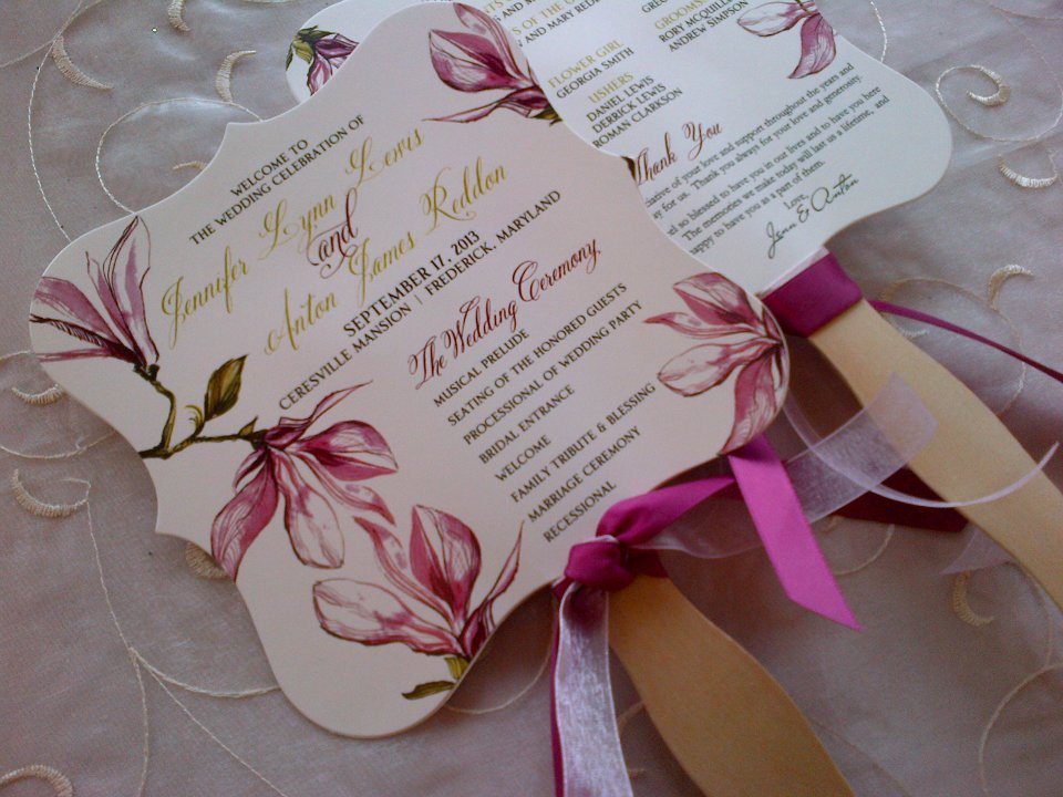 Design and print fan wedding invitations frederick Maryland