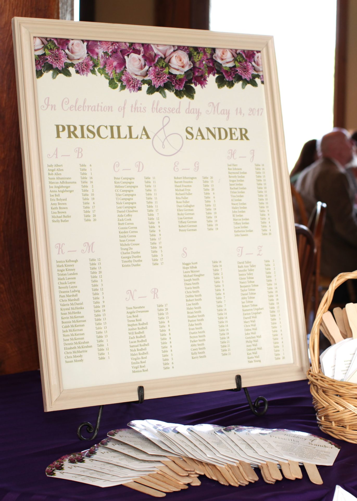 tea party themed wedding seating chart