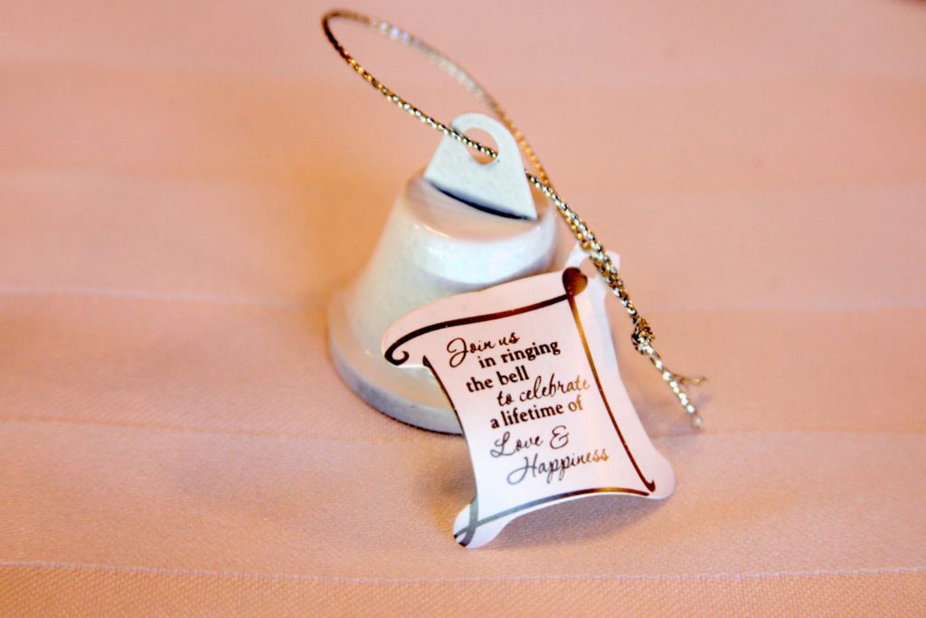 Bell wedding favors - Join us in ringing the bell to celebrate a lifetime of Love and Happiness