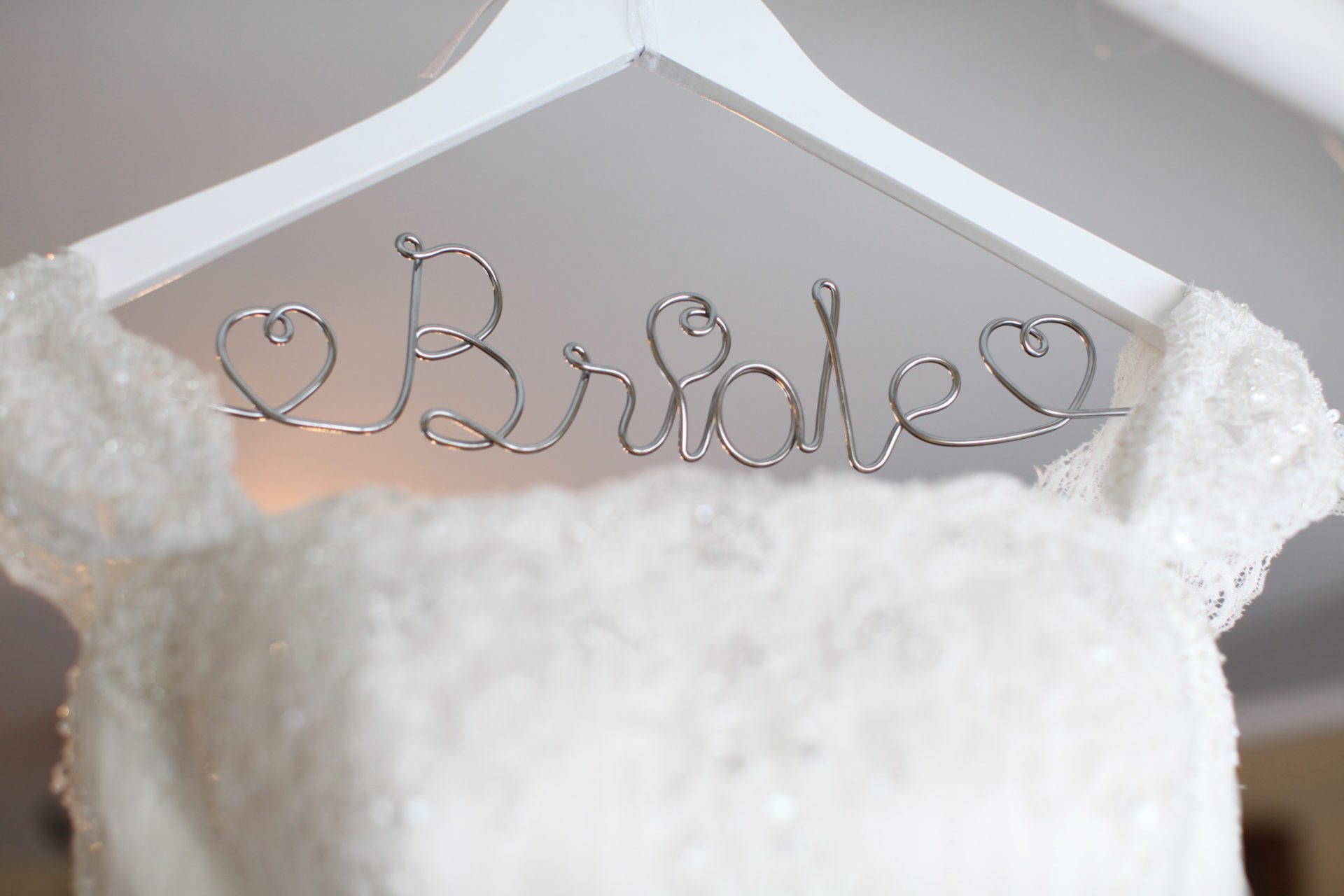 Bride wedding dress hanger